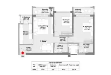 Godrej Elaris 4 BHK floor plan - up to 1,934 sq ft