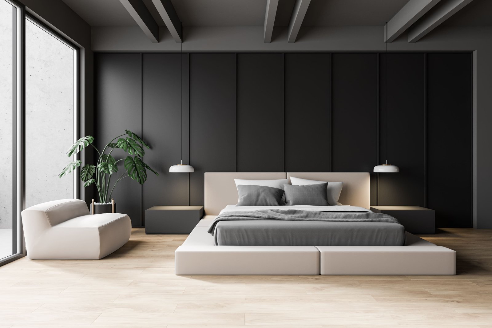 Godrej Sarjapur - Modern bedroom with elegant design and large windows
