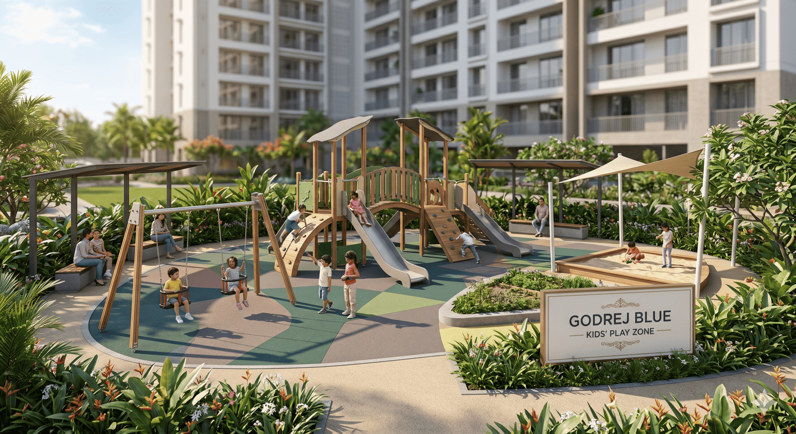 Godrej Blue 3 BHK living room with premium interiors