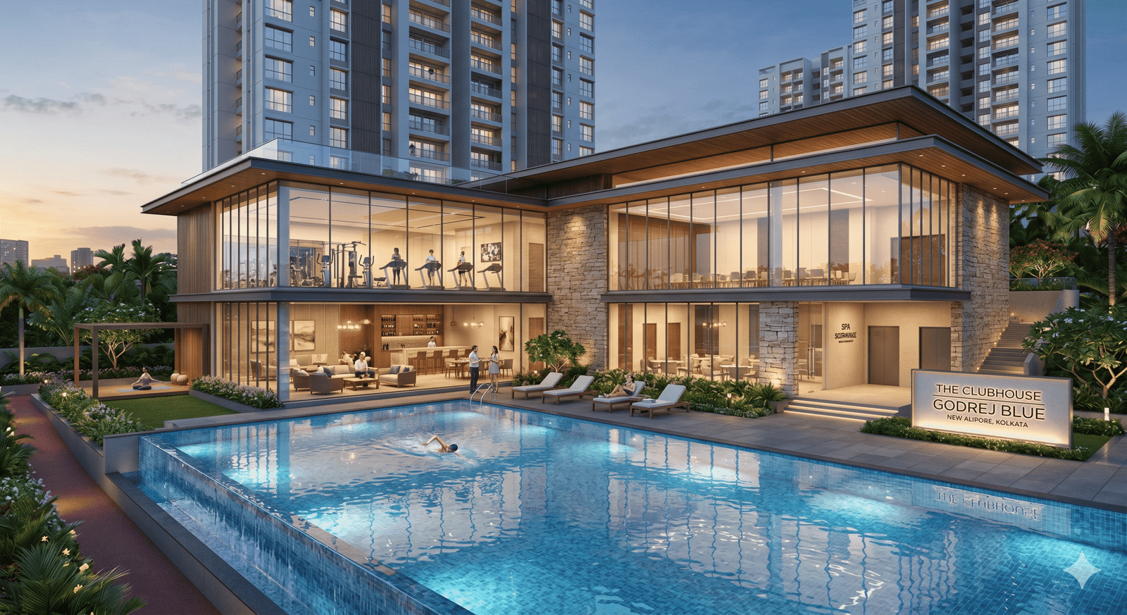 Godrej Blue infinity edge swimming pool