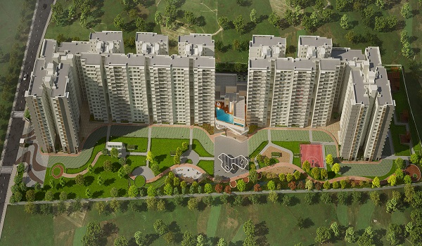 Godrej Kanakapura site plan showing green areas, parks and open spaces