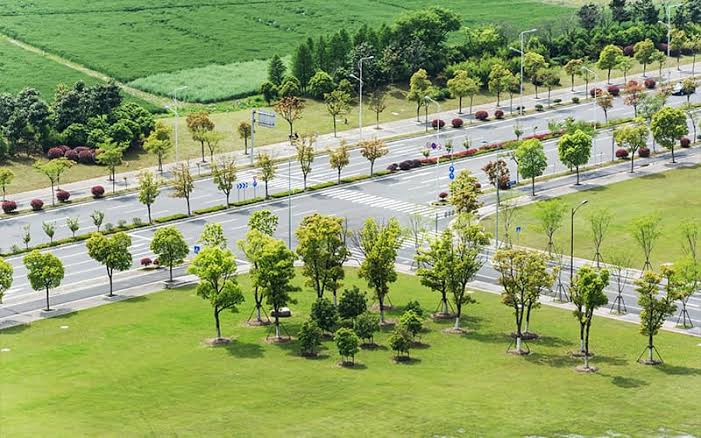 Godrej Sarjapur Plots master plan showing the layout and green open spaces