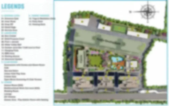 Godrej Whitefield Reimagined master plan showing 7 towers, 1,074 units, and landscaped open spaces