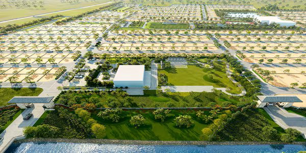 Godrej Zen Estate plot sizes shown as marked plots with dimensions along internal roads