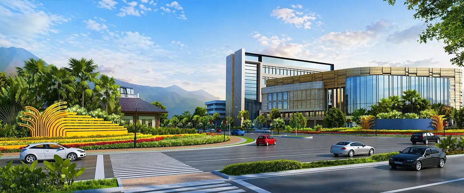 Godrej Zen Estate site plan showing residential plot layout with roads, clubhouse and pond