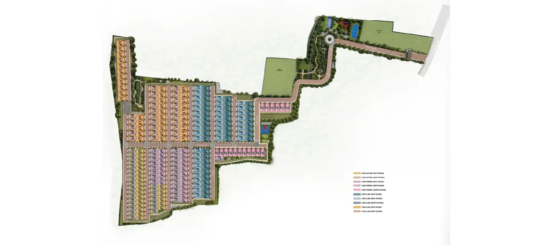 Godrej Florenne master plan layout showing 218 rowhouses across 20 acres